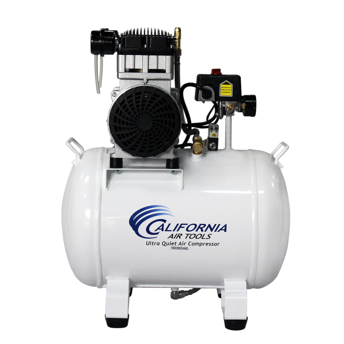 California Air Tools 10020CHAD-22060 Ultra Quiet  & Oil-Free  2.0 Hp, 10.0 Gal. Steel Tank Air Compressor with Auto Drain Valve (220v 60hz)