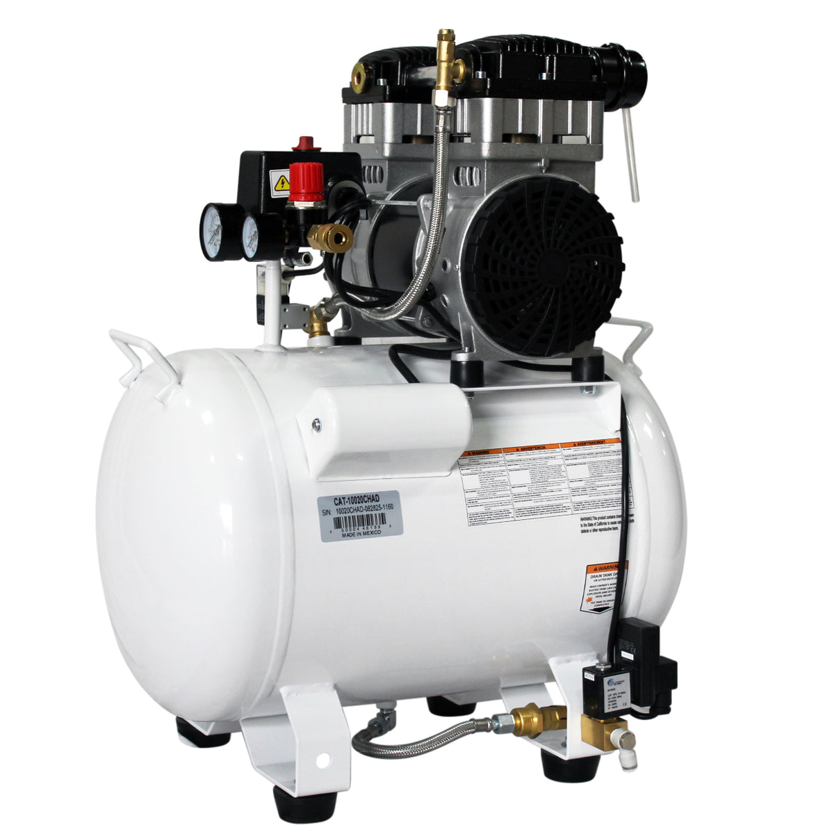 California Air Tools 10020CHAD-22060 Ultra Quiet  & Oil-Free  2.0 Hp, 10.0 Gal. Steel Tank Air Compressor with Auto Drain Valve (220v 60hz)
