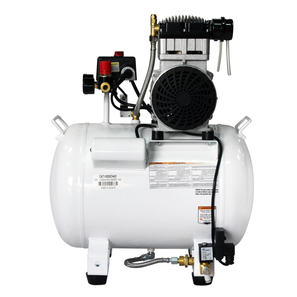 California Air Tools 10020CHAD-22060 Ultra Quiet  & Oil-Free  2.0 Hp, 10.0 Gal. Steel Tank Air Compressor with Auto Drain Valve (220v 60hz)