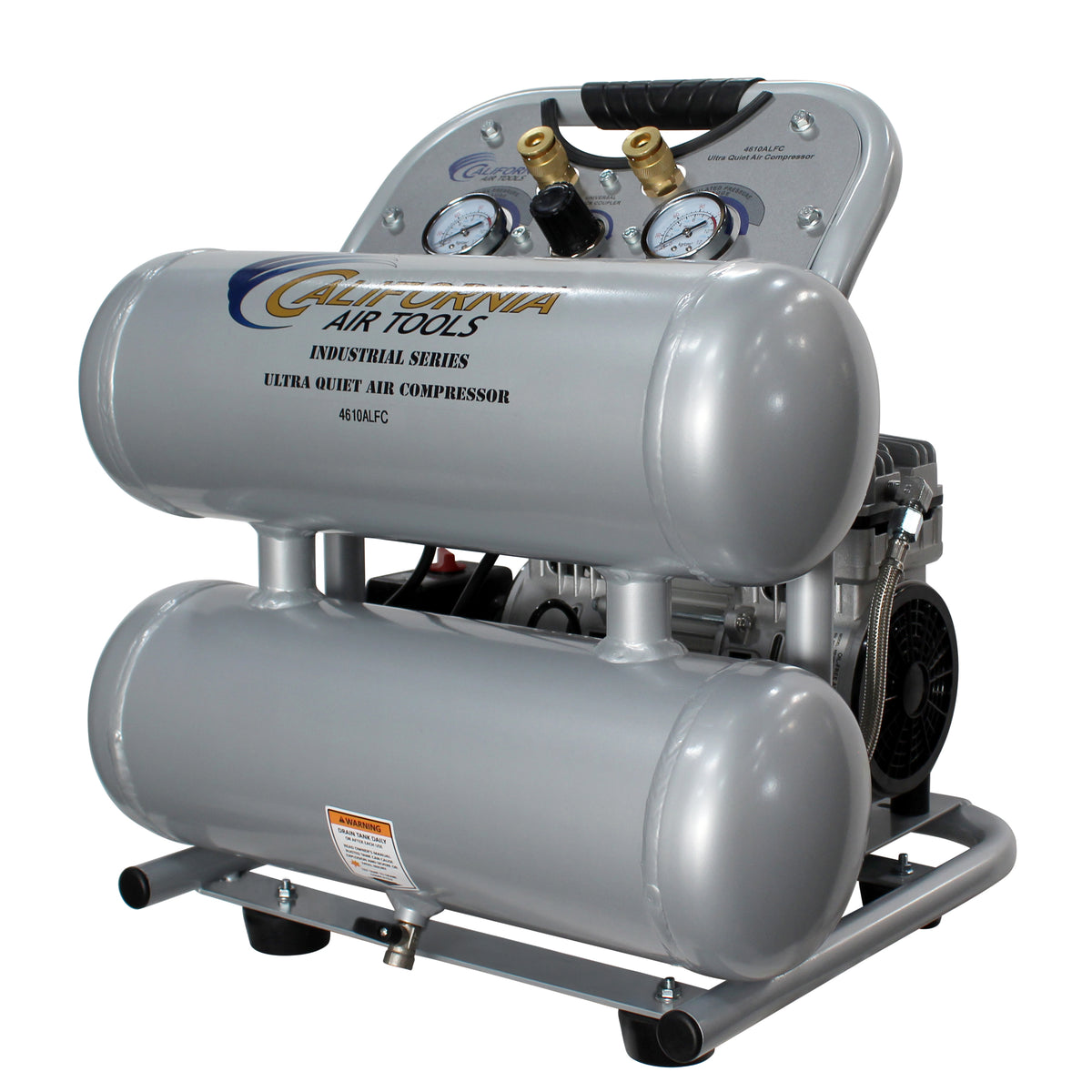 California Air Tools 4610ALFC Ultra Quiet  & Oil-Free  1.0 Hp, 4.6 Gal. Aluminum Twin Tank Air Compressor