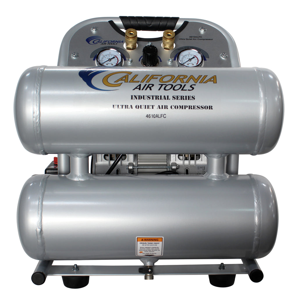 California Air Tools 4610ALFC Ultra Quiet  & Oil-Free  1.0 Hp, 4.6 Gal. Aluminum Twin Tank Air Compressor