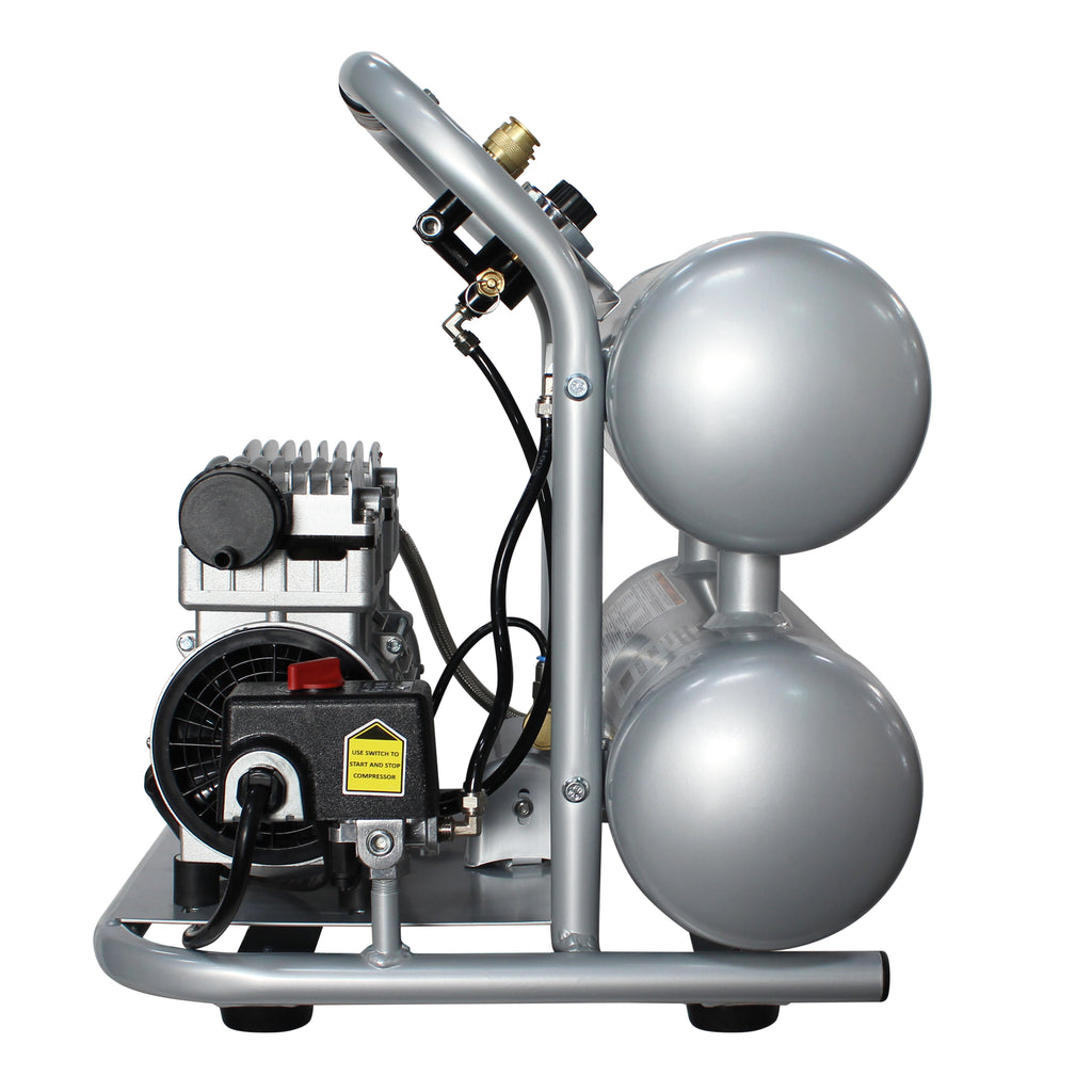 California Air Tools 4610ALFC Ultra Quiet  & Oil-Free  1.0 Hp, 4.6 Gal. Aluminum Twin Tank Air Compressor