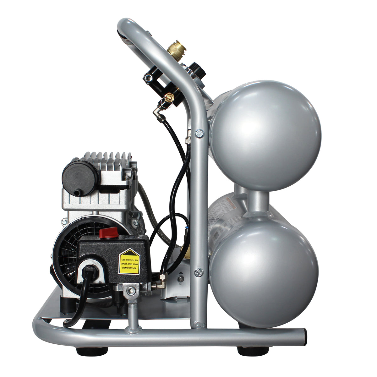 California Air Tools 4610ALFC Ultra Quiet  & Oil-Free  1.0 Hp, 4.6 Gal. Aluminum Twin Tank Air Compressor