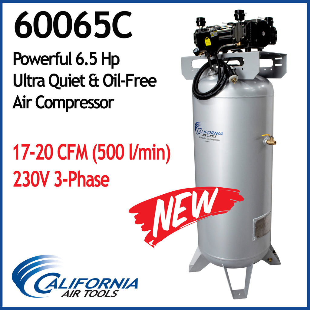 California Air Tools 60065C Ultra Quiet & Oil-Free 6.5 Hp, 60 Gal. Steel Tank Air Compressor