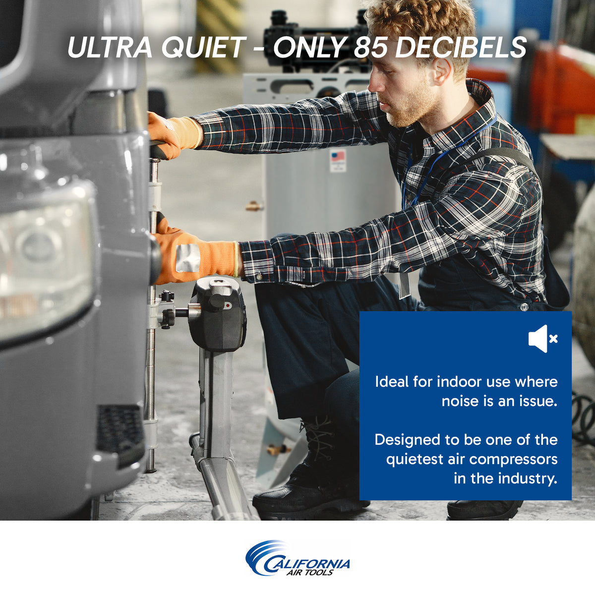 California Air Tools 60065C Ultra Quiet & Oil-Free 6.5 Hp, 60 Gal. Steel Tank Air Compressor