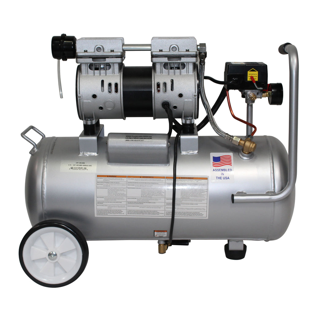 California Air Tools 8010AD Ultra Quiet & Oil-Free 1.0 Hp, 8.0 Gal. Steel Tank Air Compressor w/Auto Drain
