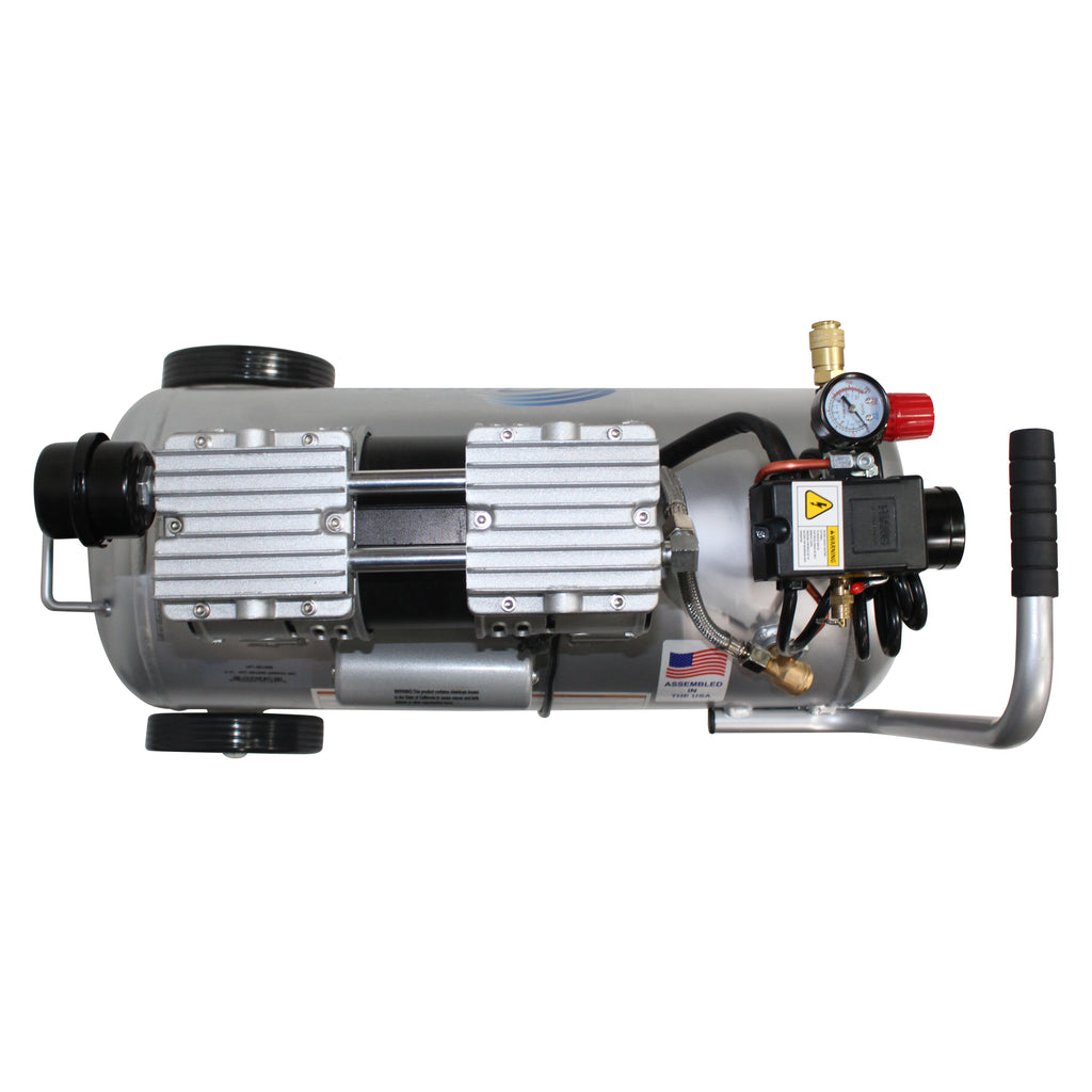 California Air Tools 8010AD Ultra Quiet & Oil-Free 1.0 Hp, 8.0 Gal. Steel Tank Air Compressor w/Auto Drain