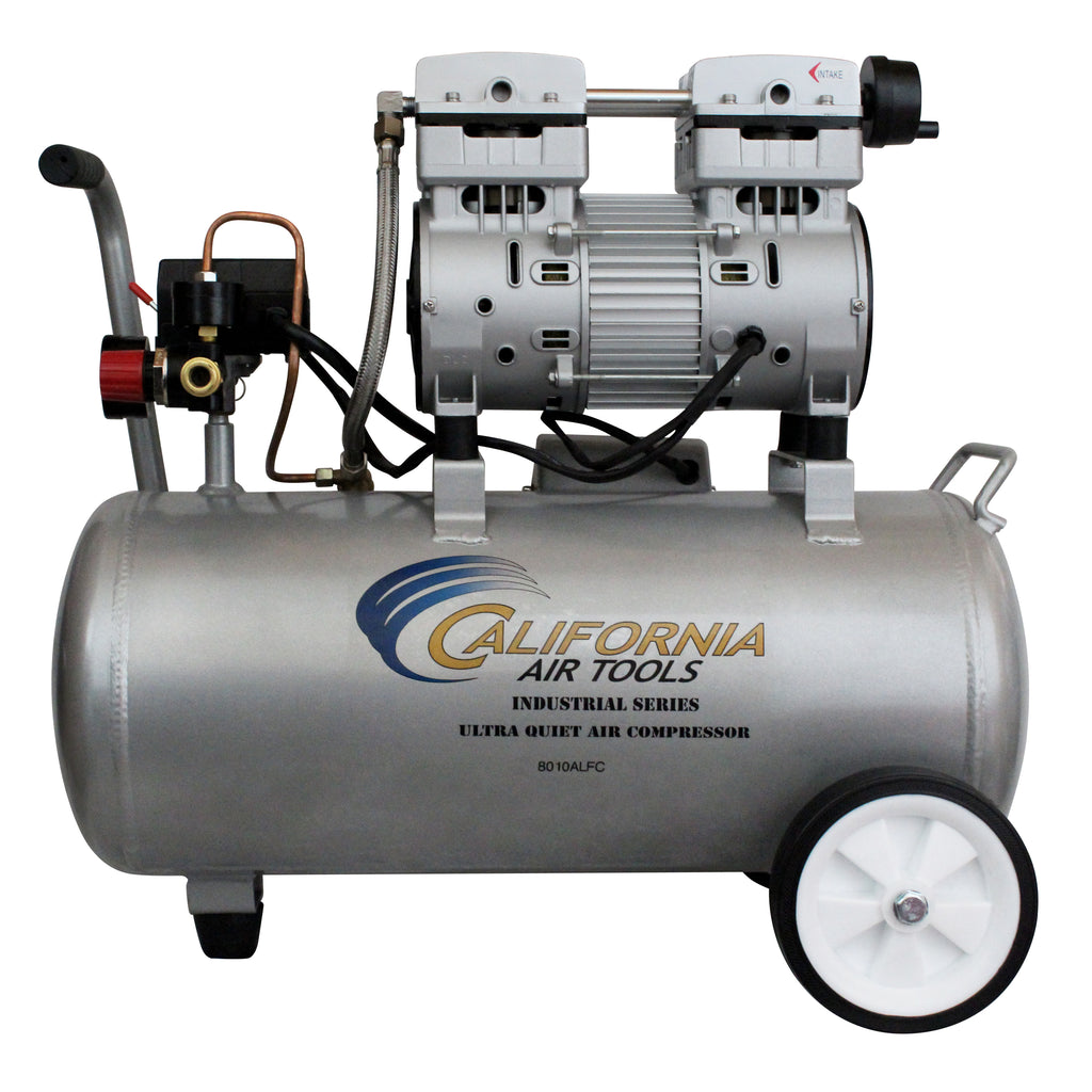California Air Tools 8010ALFC Ultra Quiet & Oil-Free 1.0 Hp 8.0 Gal. Aluminum Tank Air Compressor