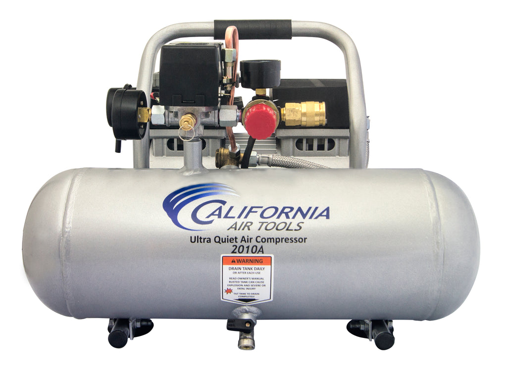 California Air Tools 2010A Ultra Quiet & Oil-Free 1.0 Hp, 2.0 Gal. Aluminum Tank Air Compressor