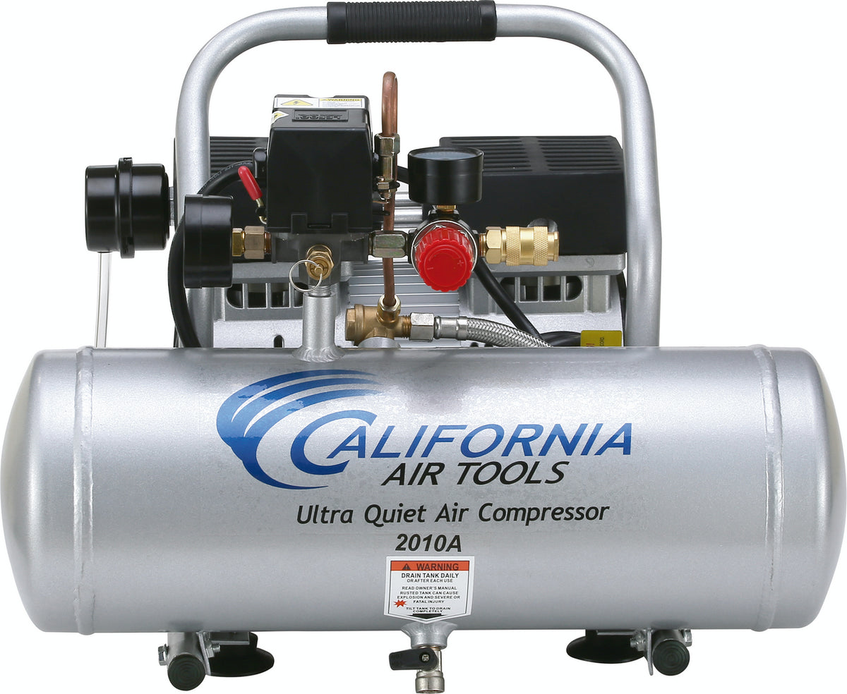 California Air Tools 2010A Ultra Quiet & Oil-Free 1.0 Hp, 2.0 Gal. Aluminum Tank Air Compressor