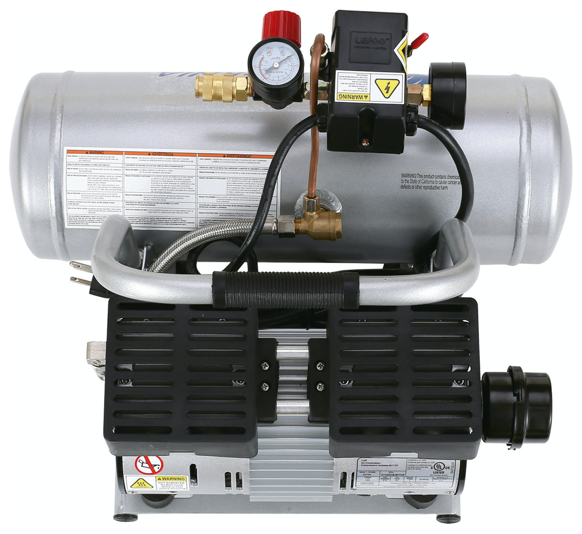 California Air Tools 2010A Ultra Quiet & Oil-Free 1.0 Hp, 2.0 Gal. Aluminum Tank Air Compressor