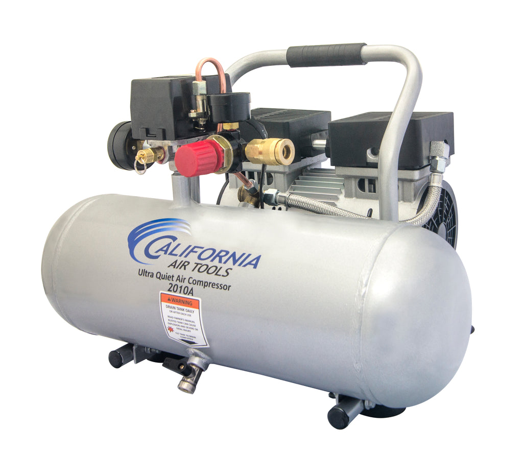 California Air Tools 2010A Ultra Quiet & Oil-Free 1.0 Hp, 2.0 Gal. Aluminum Tank Air Compressor