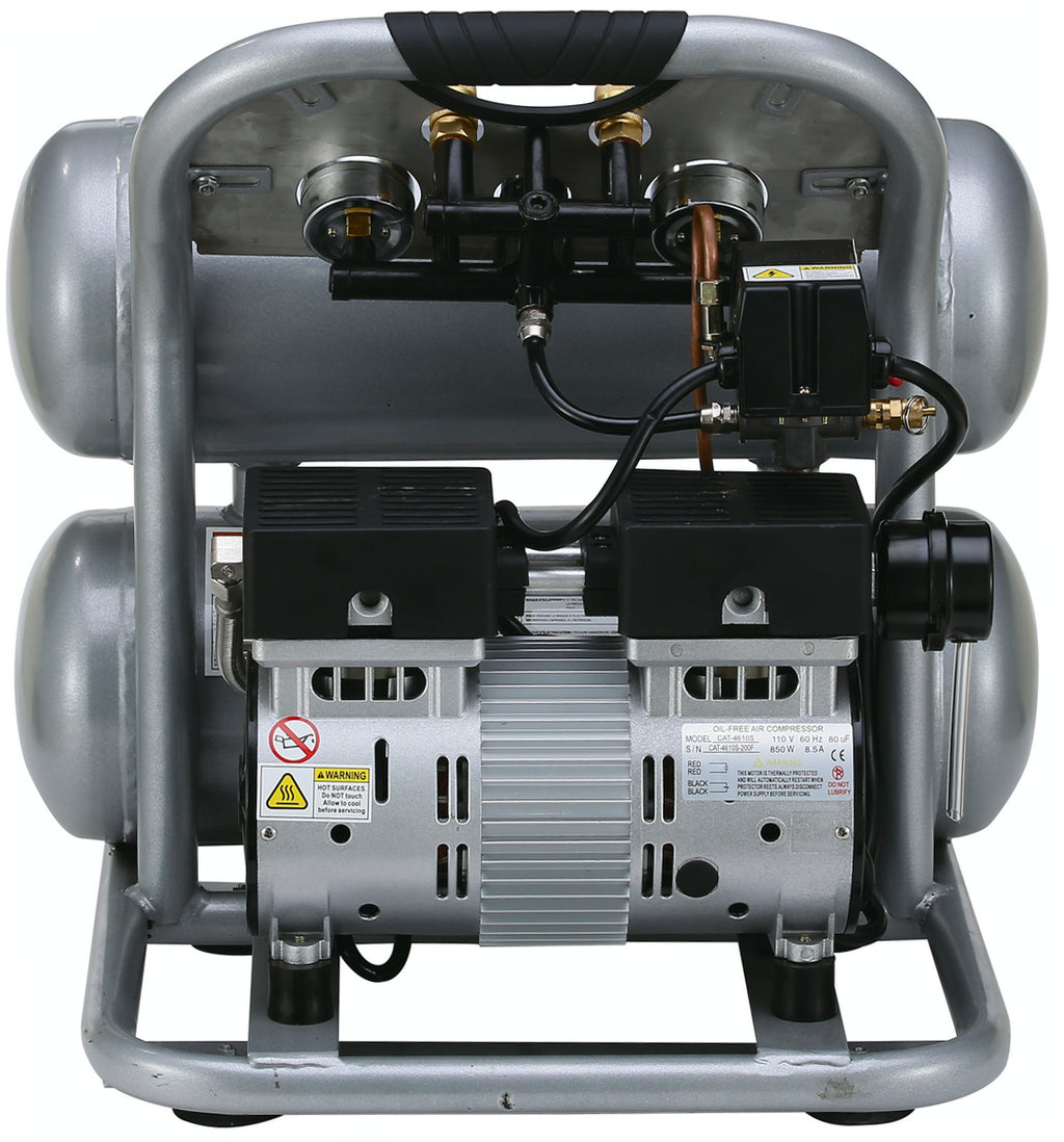 California Air Tools 4610S Ultra Quiet  & Oil-Free  1.0 Hp, 4.6 Gal. Steel Twin Tank Air Compressor