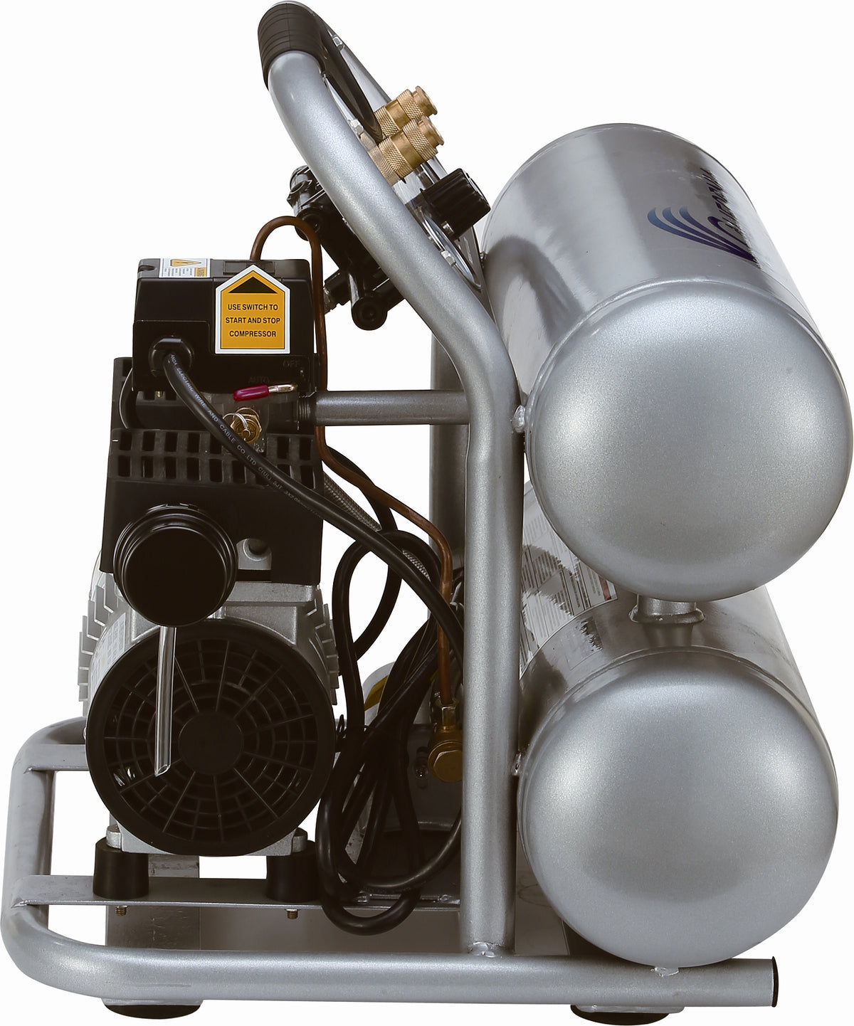 California Air Tools 4610S Ultra Quiet  & Oil-Free  1.0 Hp, 4.6 Gal. Steel Twin Tank Air Compressor