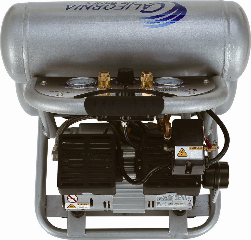 California Air Tools 4610S Ultra Quiet  & Oil-Free  1.0 Hp, 4.6 Gal. Steel Twin Tank Air Compressor