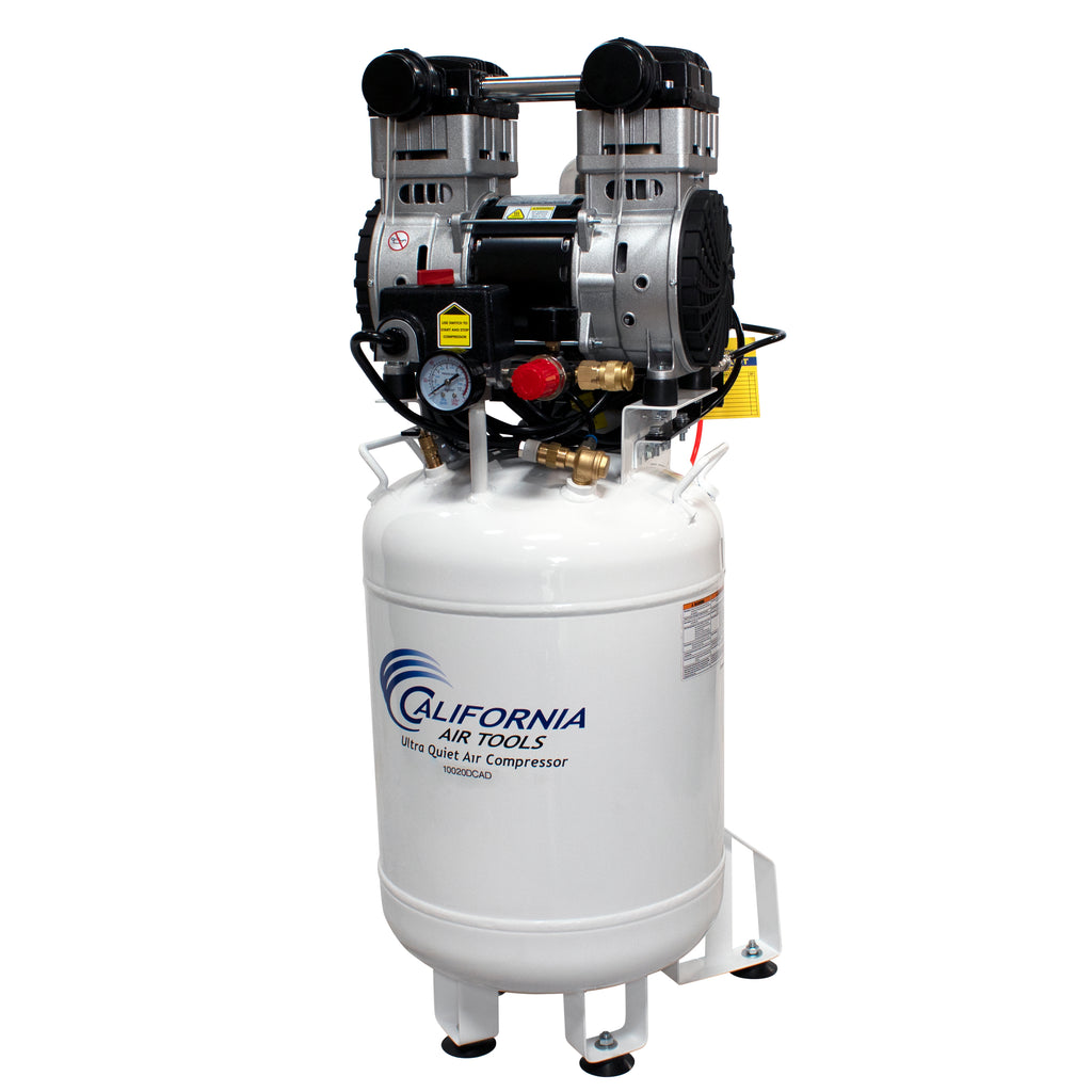 California Air Tools 10020DCAD-22060 Ultra Quiet  & Oil-Free  2.0 Hp, 10.0 Gal. Steel Tank Air Compressor with Air Drying System  (220V 60Hz)