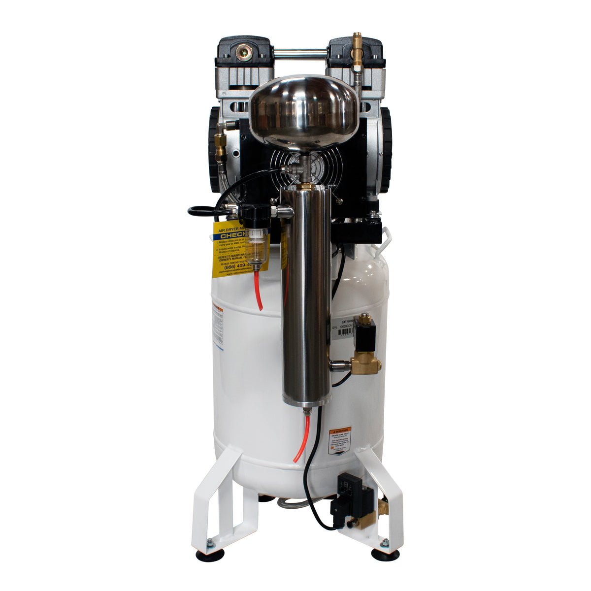 California Air Tools 10020DCAD-22060 Ultra Quiet  & Oil-Free  2.0 Hp, 10.0 Gal. Steel Tank Air Compressor with Air Drying System  (220V 60Hz)