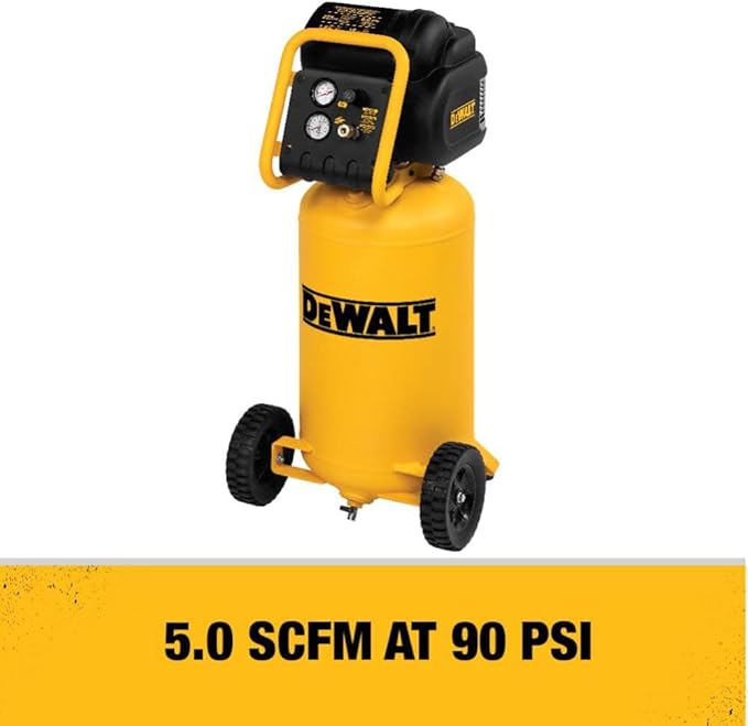 DEWALT D55168 workshop air compressor, portable, vertical, 1.6 hp power
