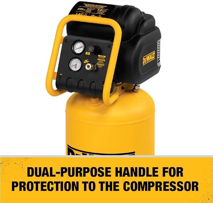 DEWALT D55168 workshop air compressor, portable, vertical, 1.6 hp power