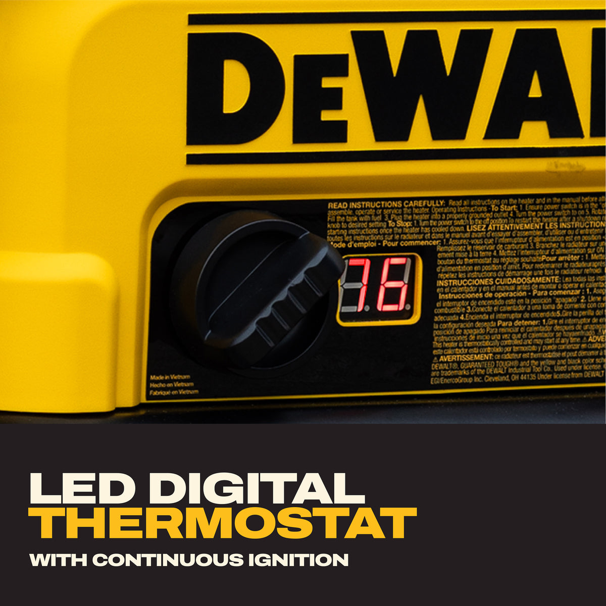 DEWALT F340675 80,000 BTU Forced Air Kerosene Heater