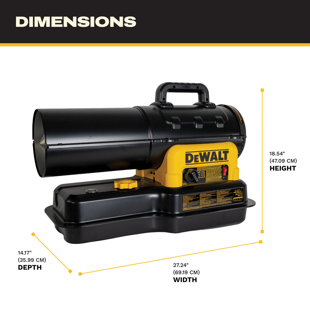 DEWALT F340675 80,000 BTU Forced Air Kerosene Heater