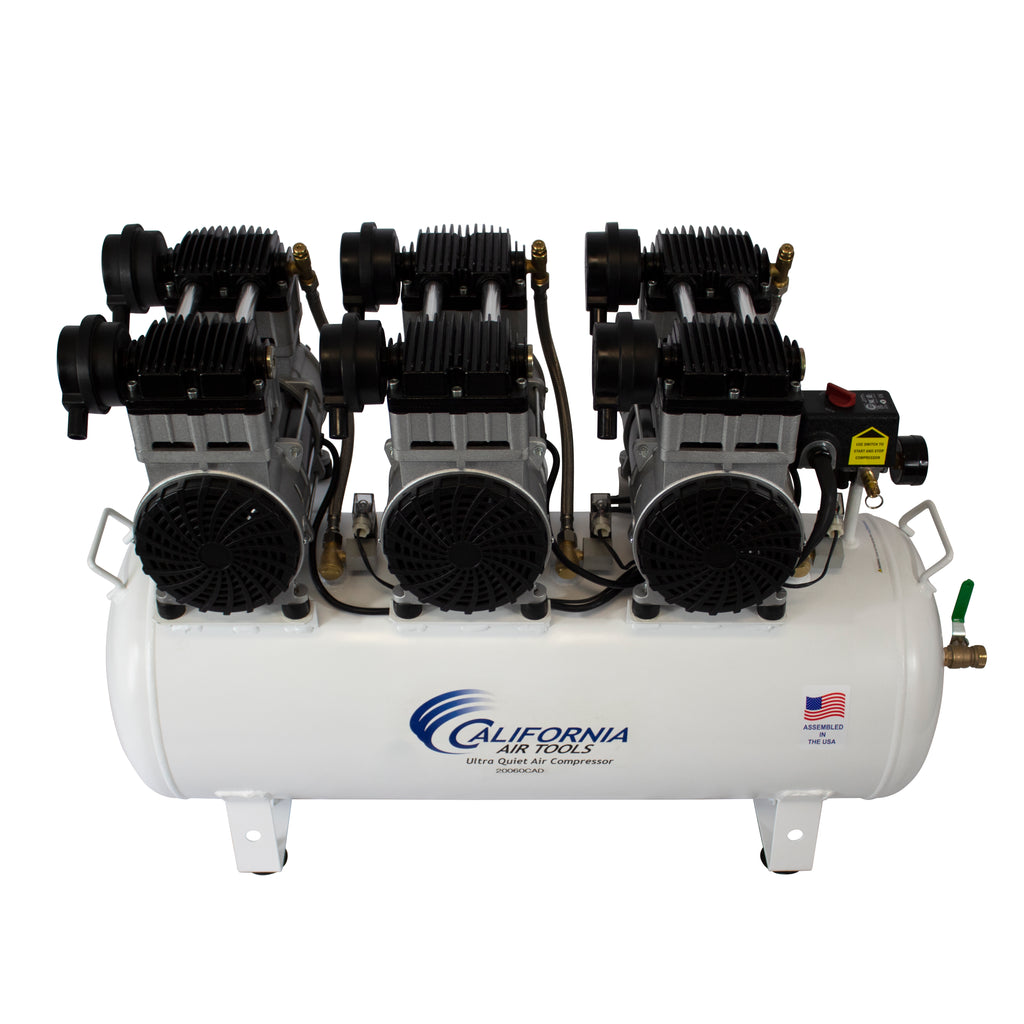California Air Tools 20060CAD Ultra Quiet & Oil-Free 6.0 Hp, 20.0 Gal. Steel Tank Air Compressor with Auto Drain Valve