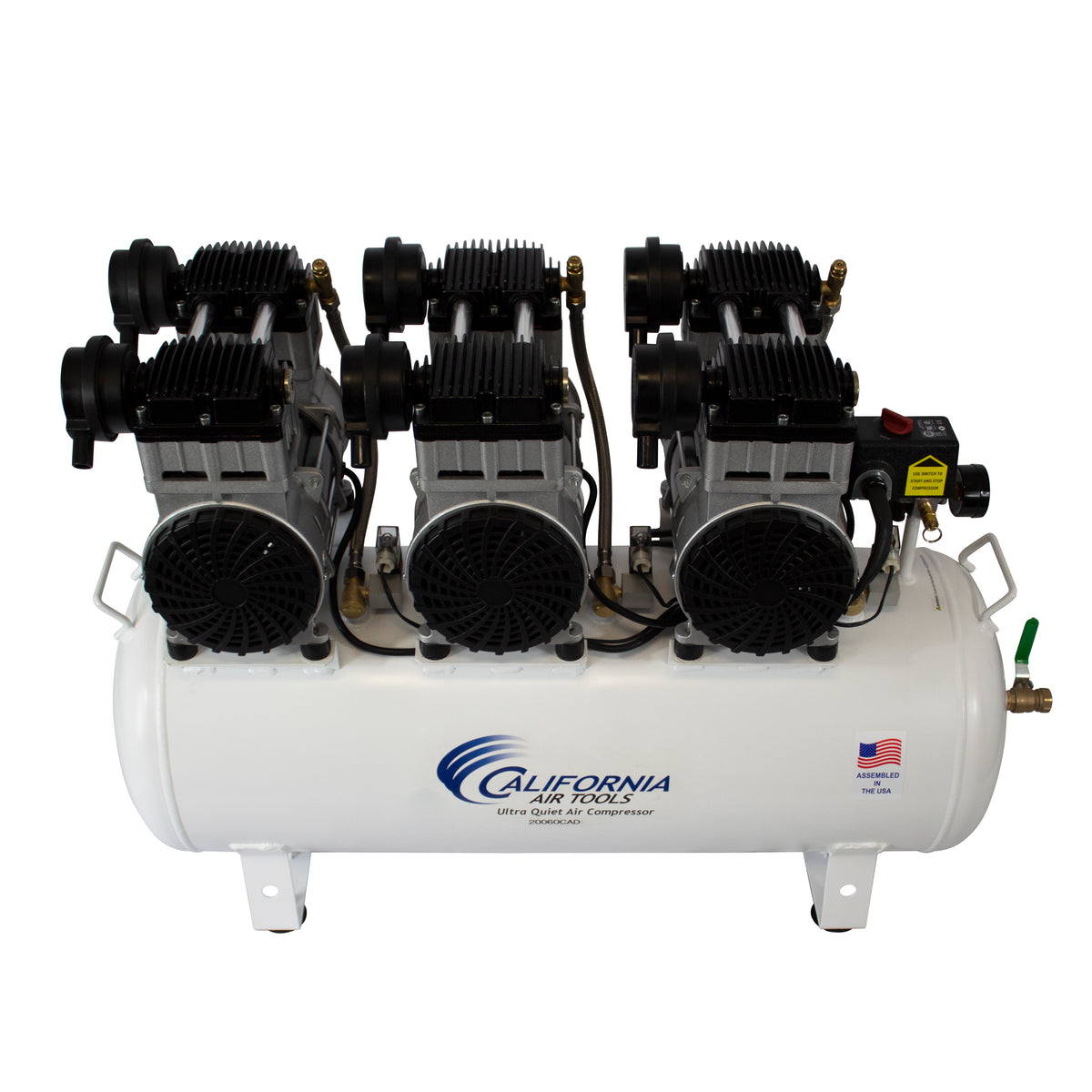 California Air Tools 20060CAD Ultra Quiet & Oil-Free 6.0 Hp, 20.0 Gal. Steel Tank Air Compressor with Auto Drain Valve