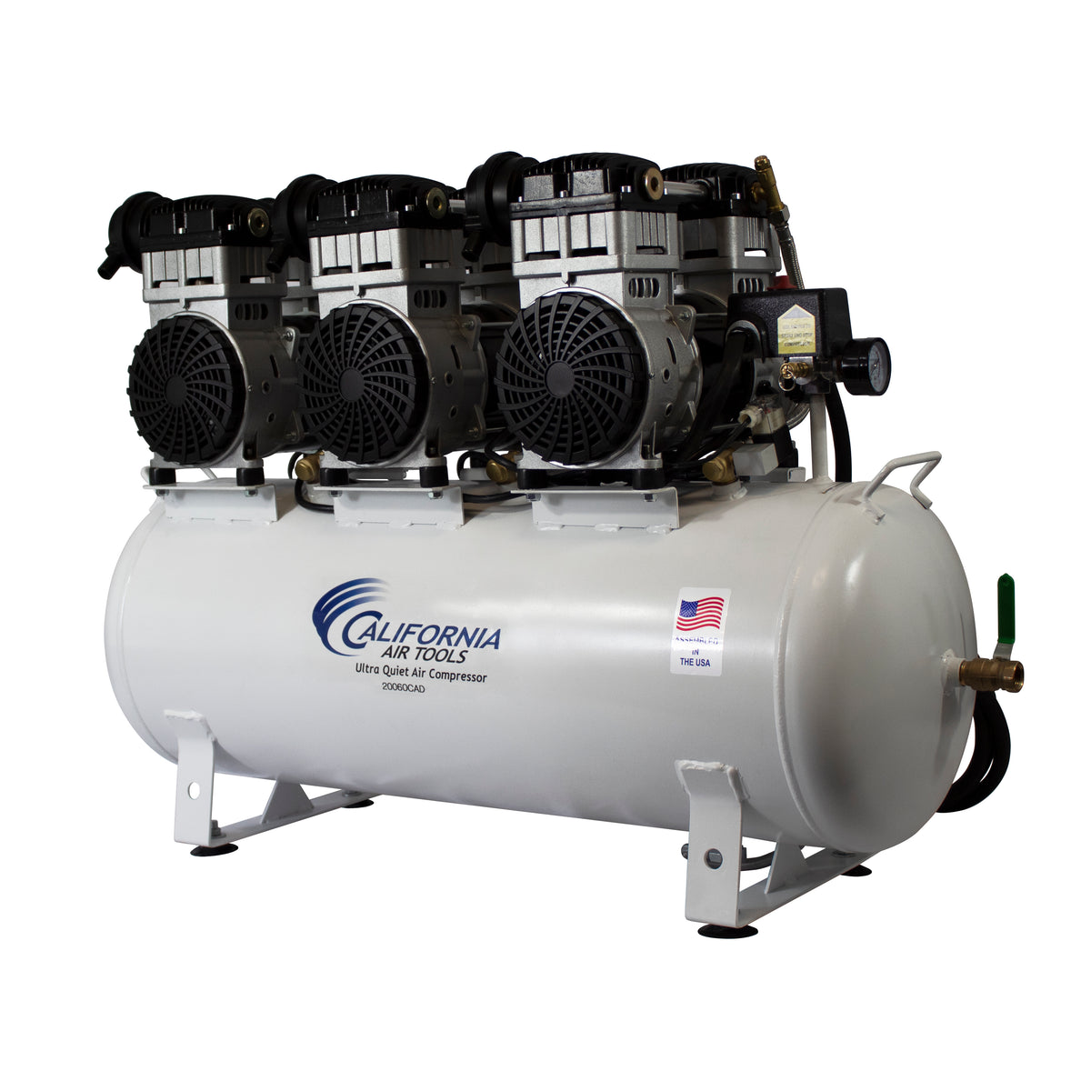 California Air Tools 20060CAD Ultra Quiet & Oil-Free 6.0 Hp, 20.0 Gal. Steel Tank Air Compressor with Auto Drain Valve