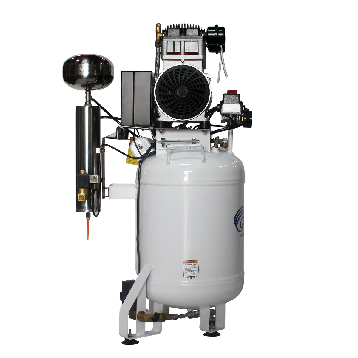 California Air Tools 10020DCAD-22060 Ultra Quiet  & Oil-Free  2.0 Hp, 10.0 Gal. Steel Tank Air Compressor with Air Drying System  (220V 60Hz)
