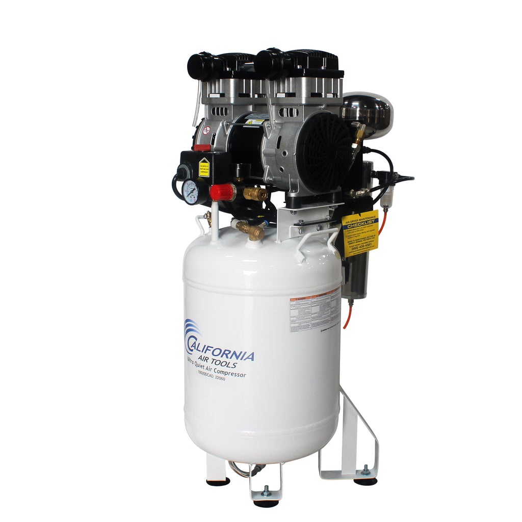 California Air Tools 10020DCAD-22060 Ultra Quiet  & Oil-Free  2.0 Hp, 10.0 Gal. Steel Tank Air Compressor with Air Drying System  (220V 60Hz)