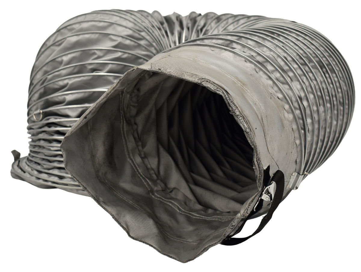 Master High Temperature 12" x 15' Gray Flexible Ducting with Cinch Straps (MHD-BX1215)