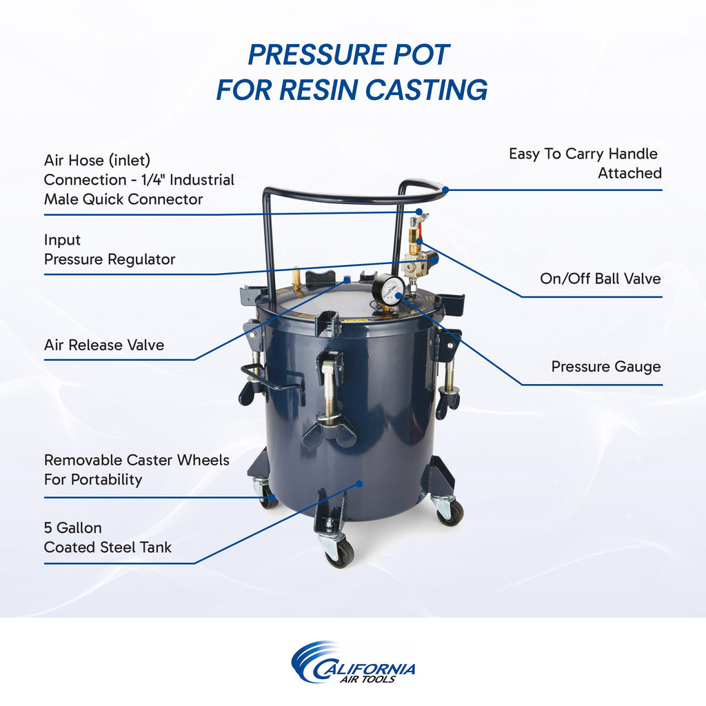 California Air Tools 365C 5 Gallon Pressure Pot for Casting