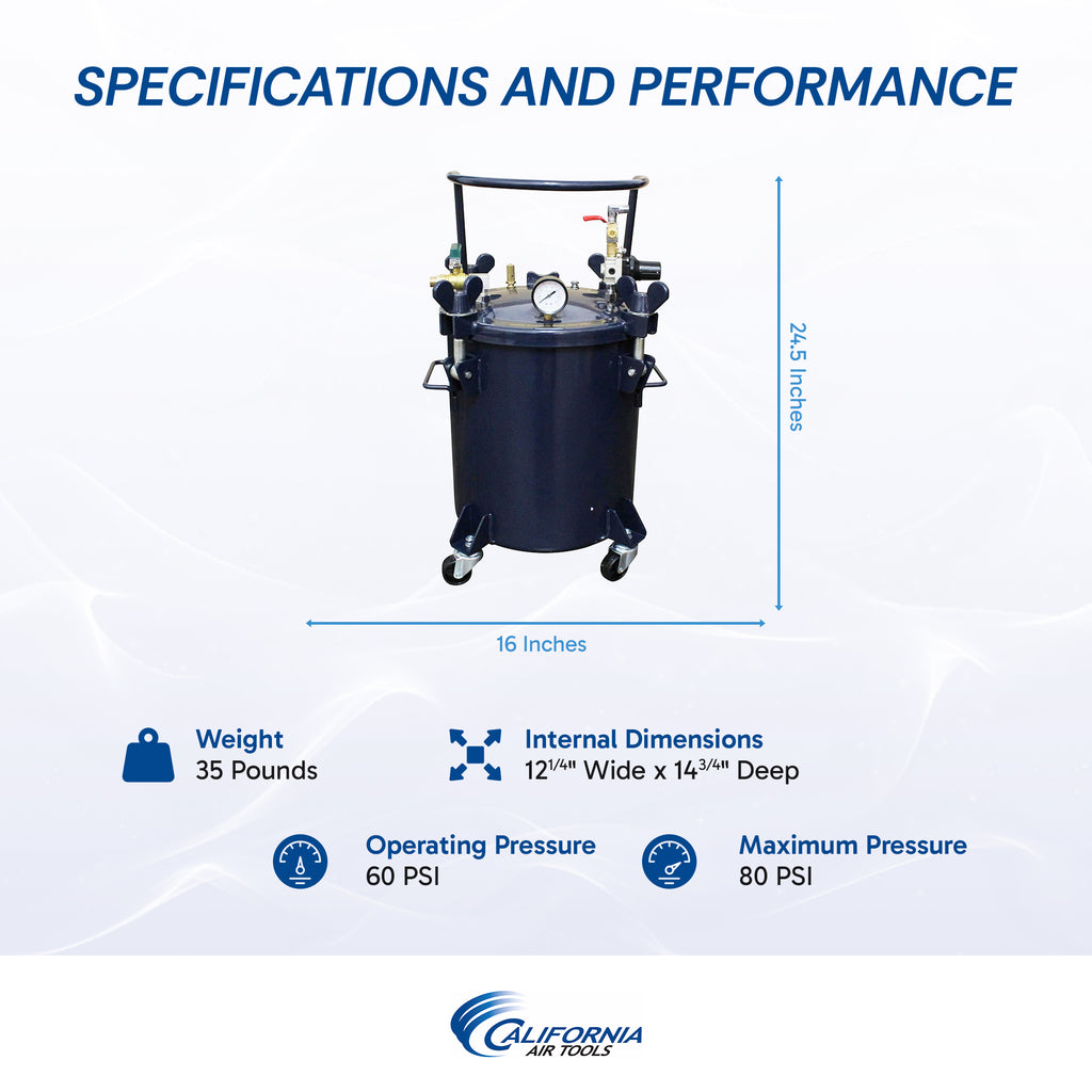 California Air Tools 365C 5 Gallon Pressure Pot for Casting